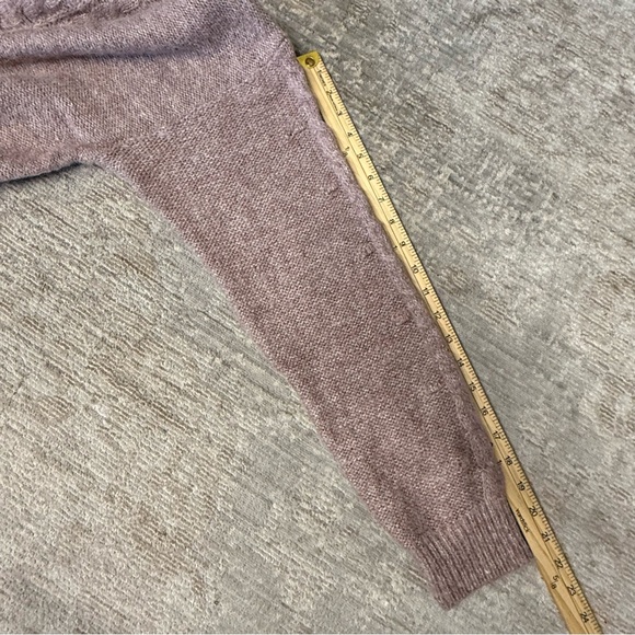 Old Navy Heathered Cable Knit Sweater Crew Neck New Rose Dawn Rosedawn Wool NWT - Picture 11 of 11